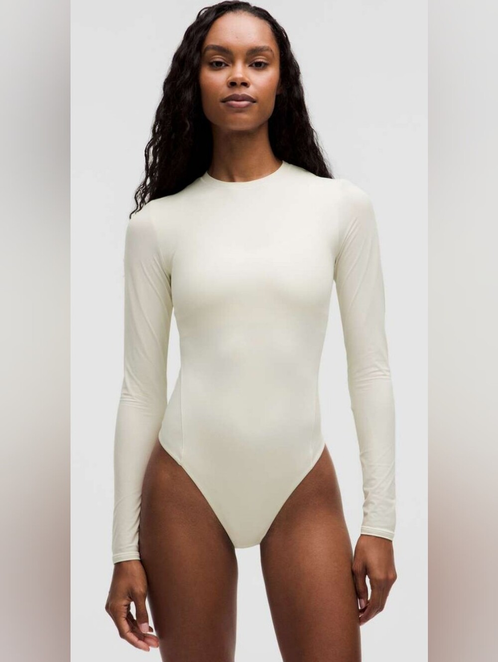 lululemon Wundermost Ultra-Soft Nulu Crewneck Bodysuit Bone S NWT